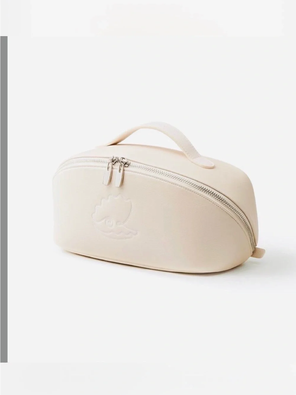 EACHY Cream Travel Cosmetic Case with Top Handle